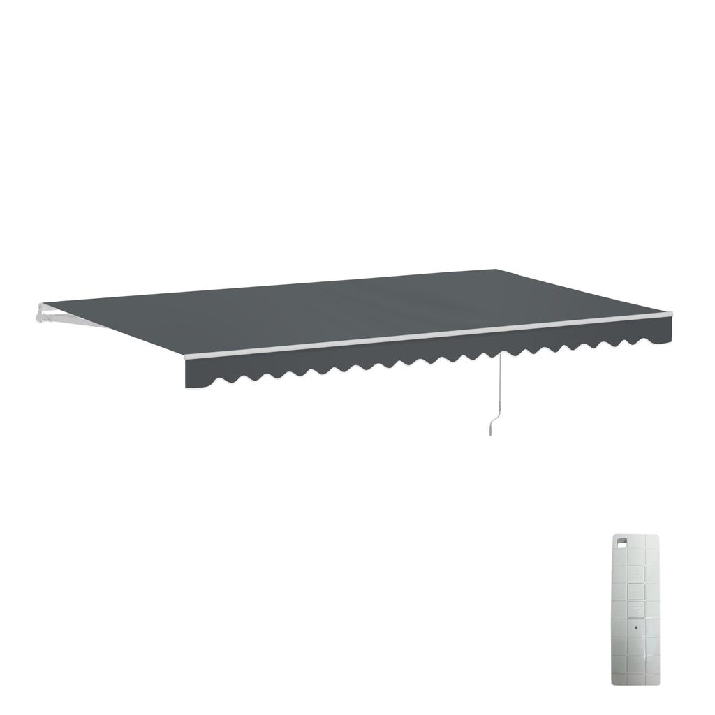 ALEKO 20x10 ft Electric Retractable Patio Awning, Remote & Manual Crank, UV-Resistant Outdoor Shade Canopy