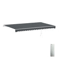 ALEKO 20x10 ft Electric Retractable Patio Awning, Remote & Manual Crank, UV-Resistant Outdoor Shade Canopy