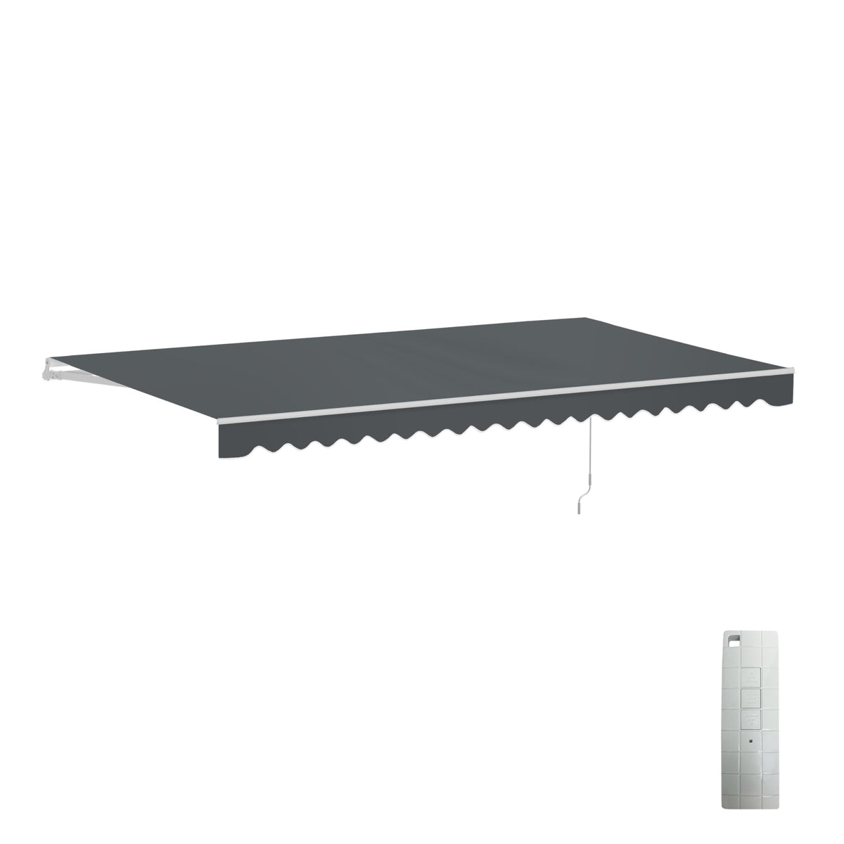ALEKO 20x10 ft Electric Retractable Patio Awning, Remote & Manual Crank, UV-Resistant Outdoor Shade Canopy