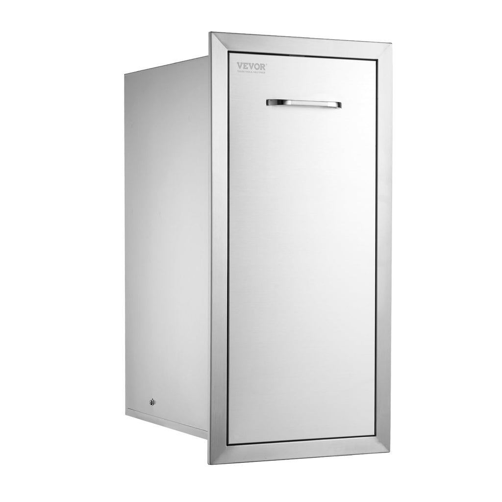 VEVOR Outdoor Kitchen Drawer 13.4"W x 25.7"H x 19.6"D Stainless Steel Pull-Out Trash Storage for BBQ Islands