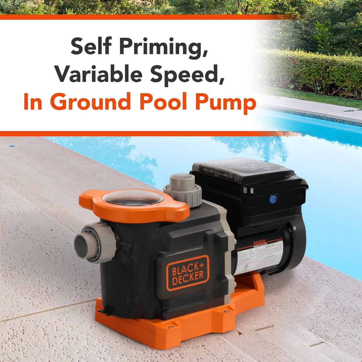 BLACK+DECKER 2.2 HP Variable Speed In Ground Pool Pump – WiFi Enabled, Energy Star Certified, Self-Priming