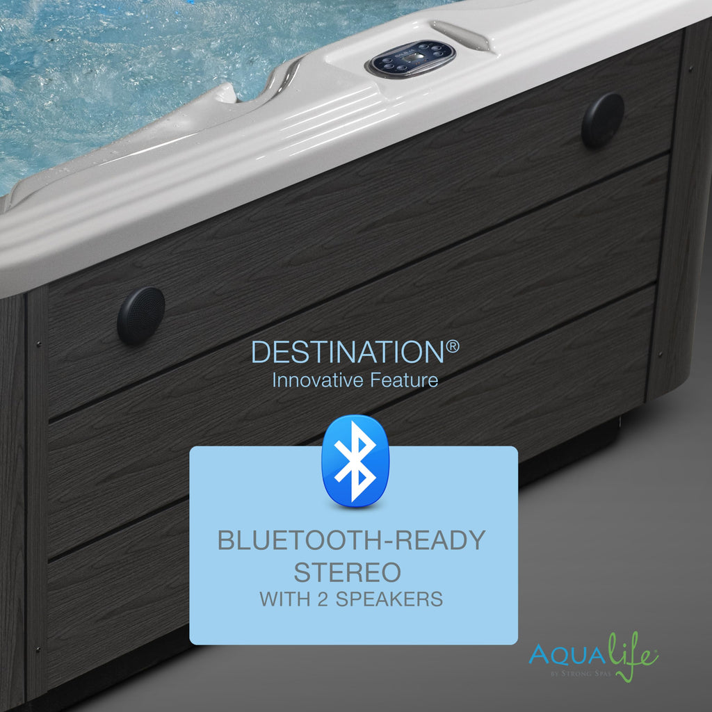 Aqualife 6-Person Hot Tub – 59 Stainless Steel Jets, 4 Pumps, Bluetooth, Waterfall, LED Lighting (AC500-2P)