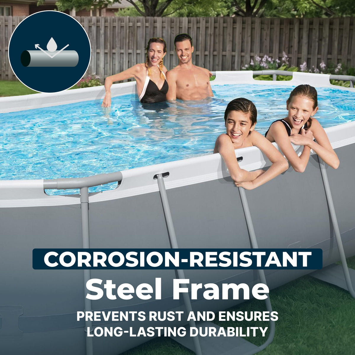 Bestway Steel Pro MAX 14' x 8'2" x 39.5" Oval Above Ground Pool Set with Pump & Ladder