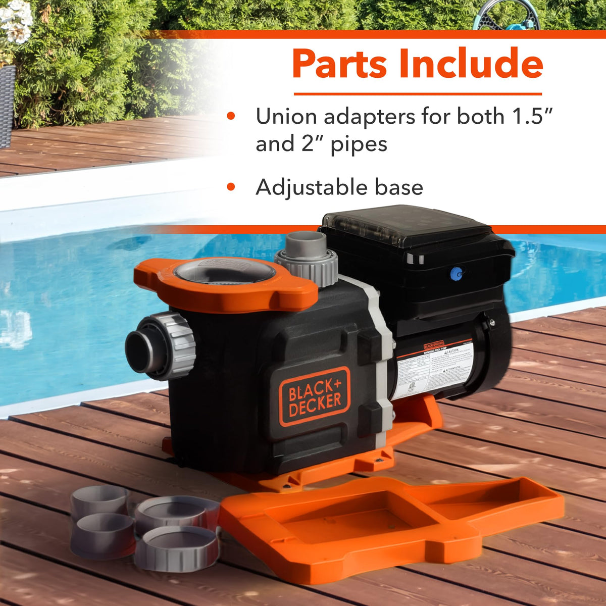 BLACK+DECKER 2.2 HP Variable Speed In Ground Pool Pump – WiFi Enabled, Energy Star Certified, Self-Priming