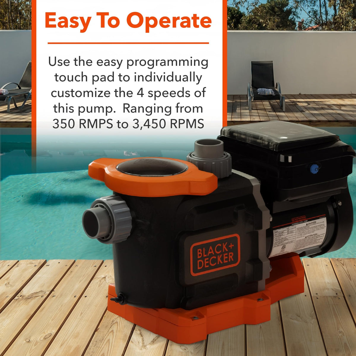 BLACK+DECKER 2.2 HP Variable Speed In Ground Pool Pump – WiFi Enabled, Energy Star Certified, Self-Priming