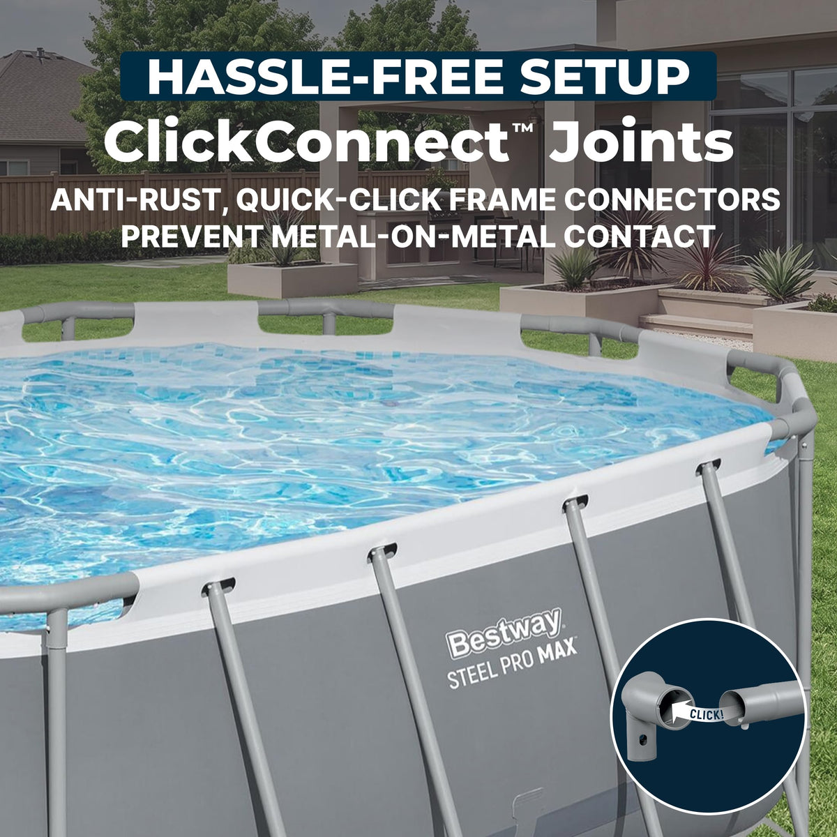 Bestway Steel Pro MAX 14' x 8'2" x 39.5" Oval Above Ground Pool Set with Pump & Ladder